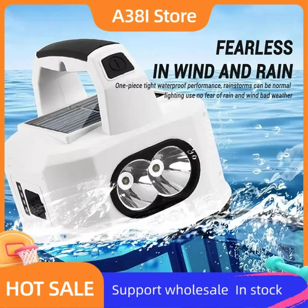 

A38I Solar Outdoor Camping Lamp - Dual Light Source, Portable Emergency Searchlight With Multifunctional Lighting Options