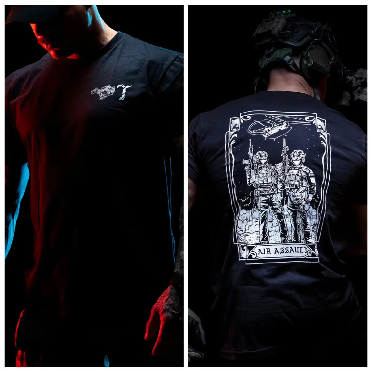 2026 New Tactical Air Assault Tactical Team Front Graphic T Shirt Unisex Oversized Streetwear Vintage Engraving Short Tee Tops