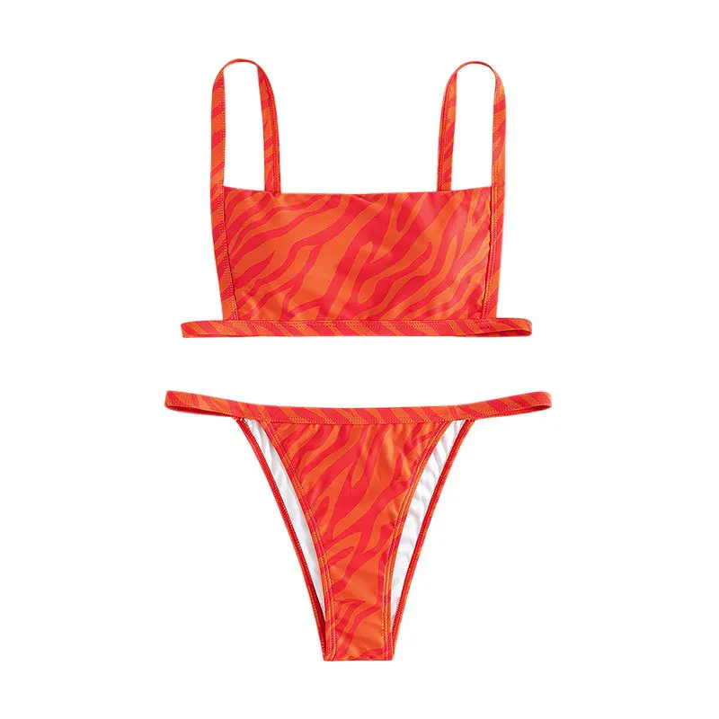 Bikini Swimwear Bikinis Sets Bathing Suit Women Woman Swimsuits Two Piece Suits Print Sexy Thong Swimwear Womens
