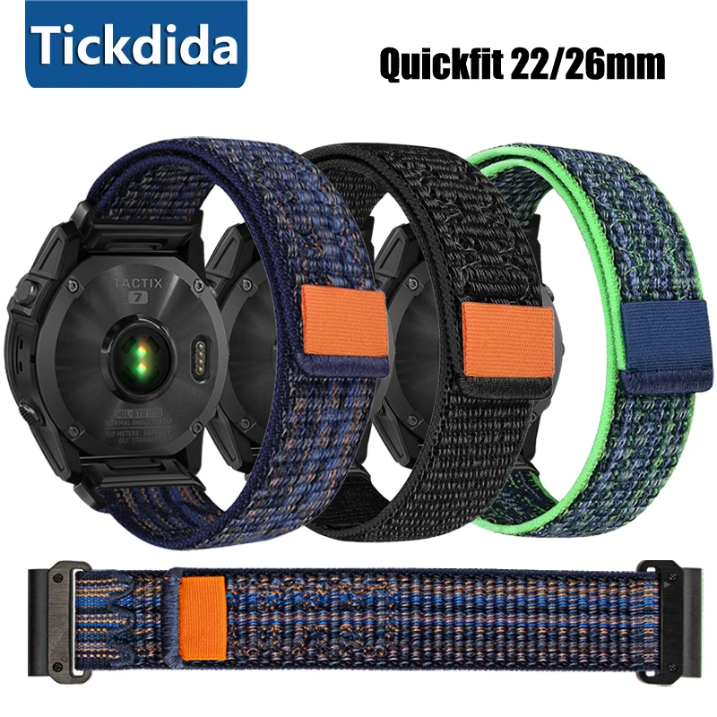 

Quickfit Strap for Garmin Fenix 7 7X Pro Watchband 22 26mm Nylon Woven Strap Tactix 7 Fenix 5 5X 6 6XPro Epix Gen Pro 2 47 51mm