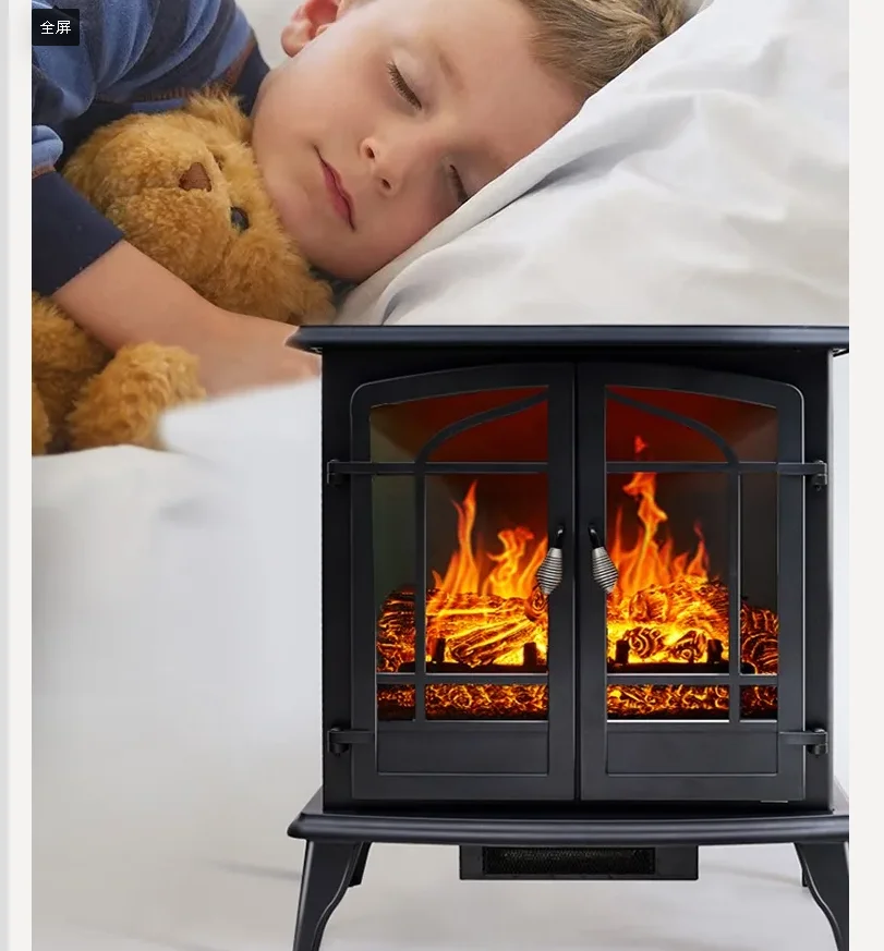 220V 3D Flame Electric Fireplace Heater European Decoration Energy Saving Warm Fan for Home Use CED