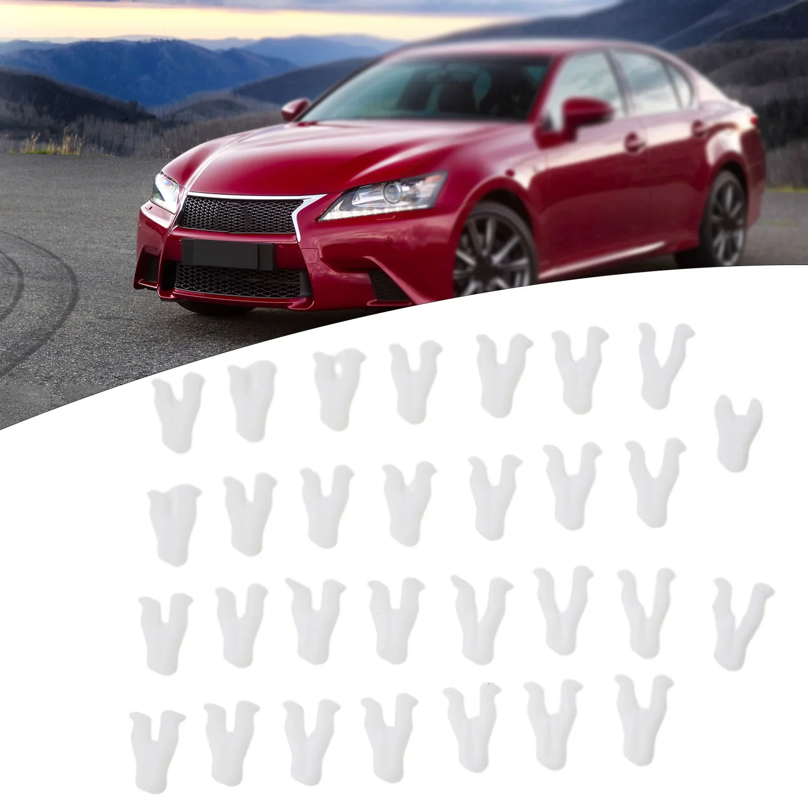

30pcs White Plastic Nylon Switch Bezel Clip For Toyota For Lexus Center Console Radio DVD Dash Panel Switch Bezel Clip