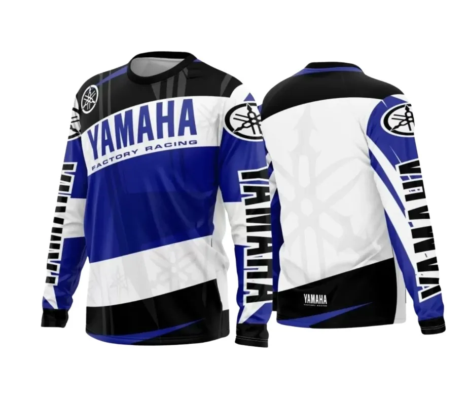 

Летняя белая футболка с длинными рукавами и принтом Yamaha, модная и персонализированная повседневная футболка для мужчин и женщин, для езды на велосипеде и мотоцикле