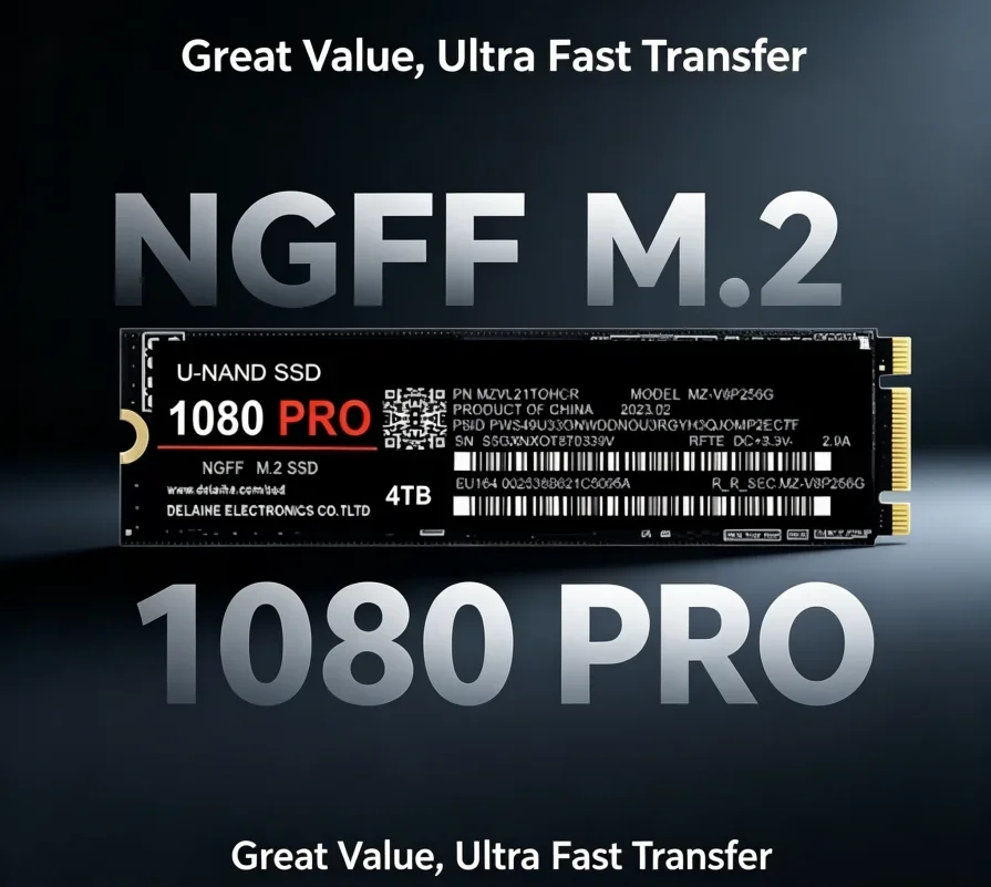 Original New 1080 PRO PCIe 4.0 NVMe M.2 Gaming Internal SSD, High Speed NGFF Solid State Drive for PC Laptop PS5