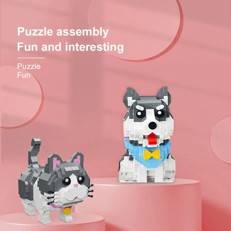Pet Cat Series Model Miniature Building Blocks Educational and Entertainment Toys For Pet Enthusiasts' Gifts and Decorations