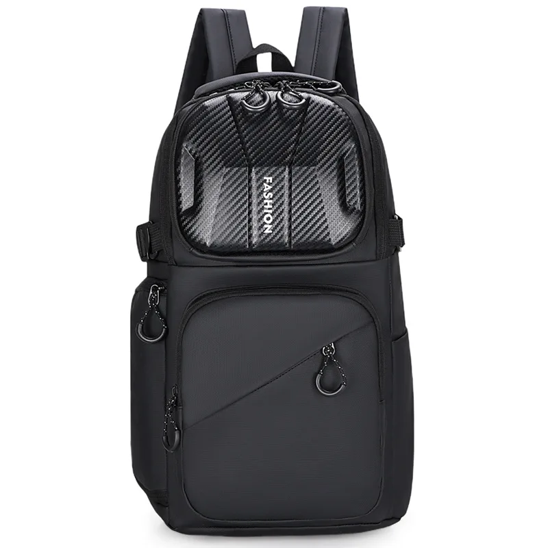 New Carbon Fiber Sports Biker Riding Bag Multifunctional Waterproof Hard Shell Backpack Men's Outdoor Casual Student Laptop Bag