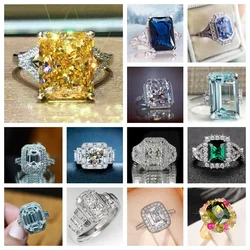 2024 anelli di zirconi rettangolari semplici di lusso grandi per le donne gioielli per feste di matrimonio di moda di alta qualità regalo di san valentino caldo