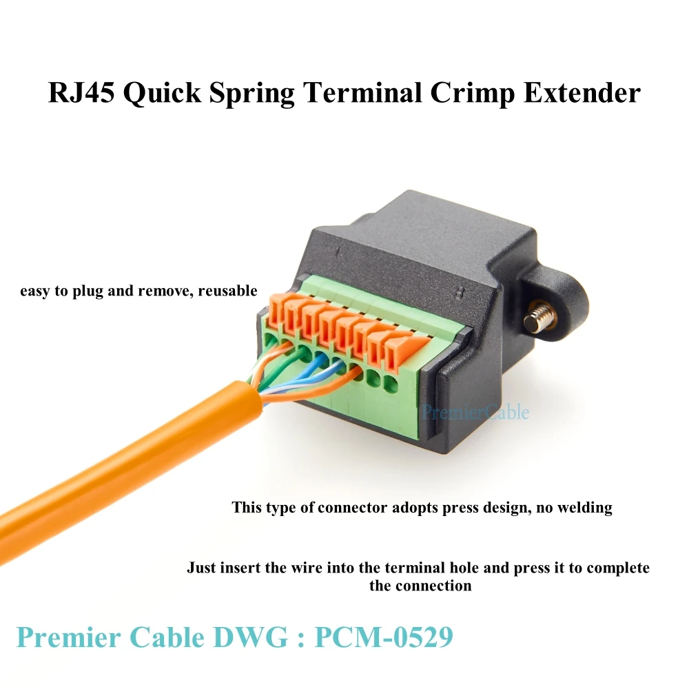 Bloco terminal fêmea ethernet rj45, 8p8c rj45, conector de rede push-terminal sem solda para transformador de corrente pika ct301