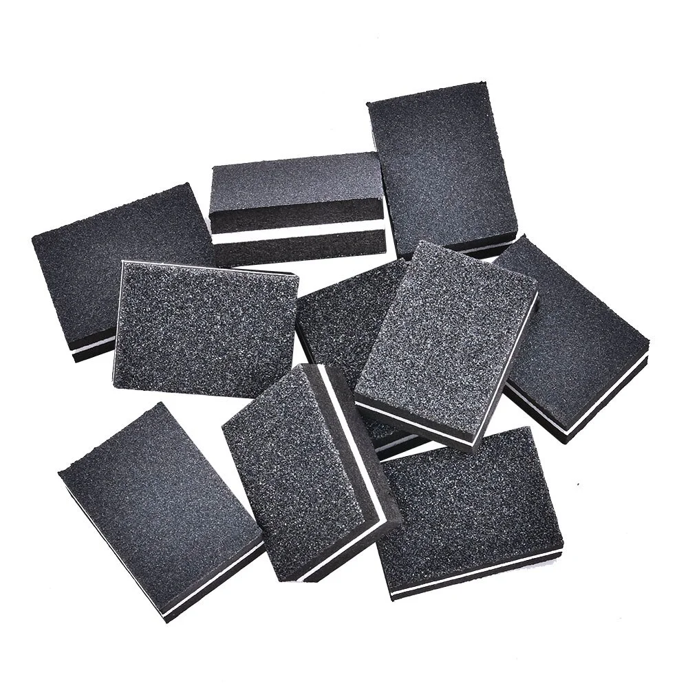 10 sztuk/partia Mini Gąbki Pilnik do Paznokci Bufor Ścierny Dwustronne Kolorowe Kwadratowe Bloki do Polerowania Paznokci Narzędzia do Manicure