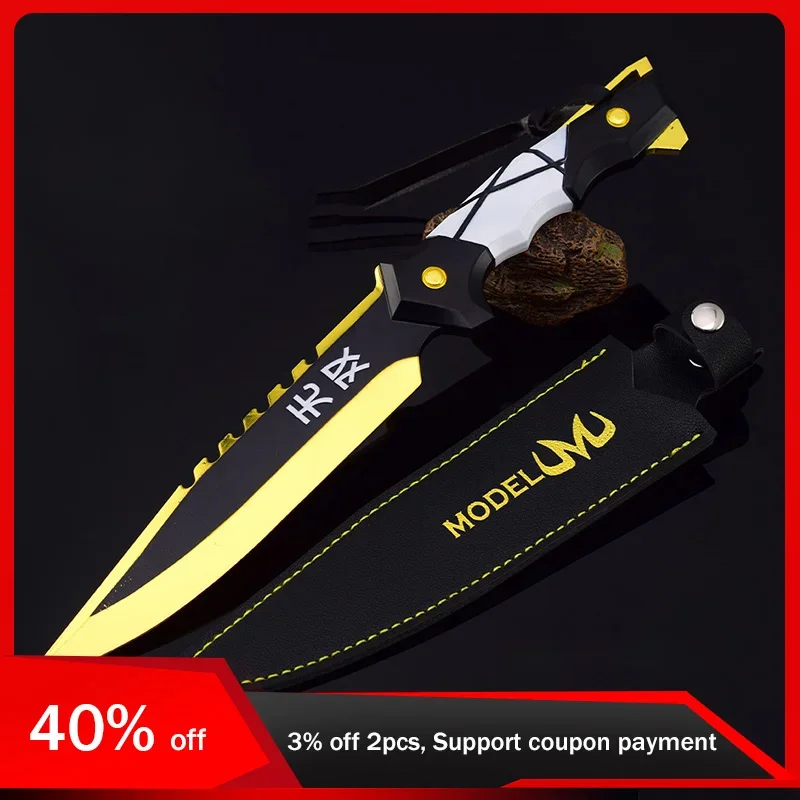 

30cm Valorant Military Tactical Knives Toy Sword Cosplay Metal Uncut Safe Weapon Model with Holster Gifts for Boys Collections