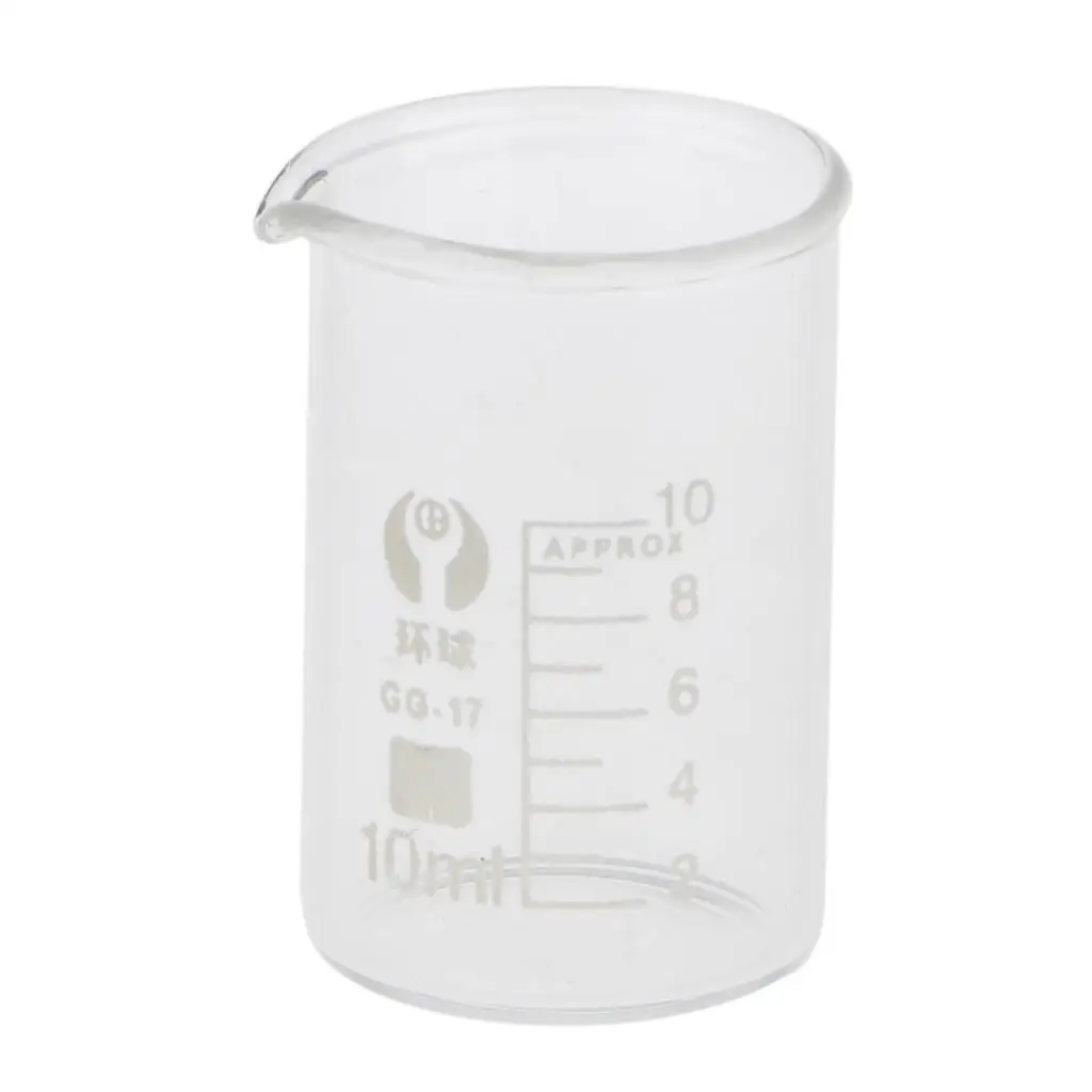 Laboratory Glassware Borosilicate Graduated Beaker Heatproof Measuring Cup Clear Glass for Experiments and Teaching