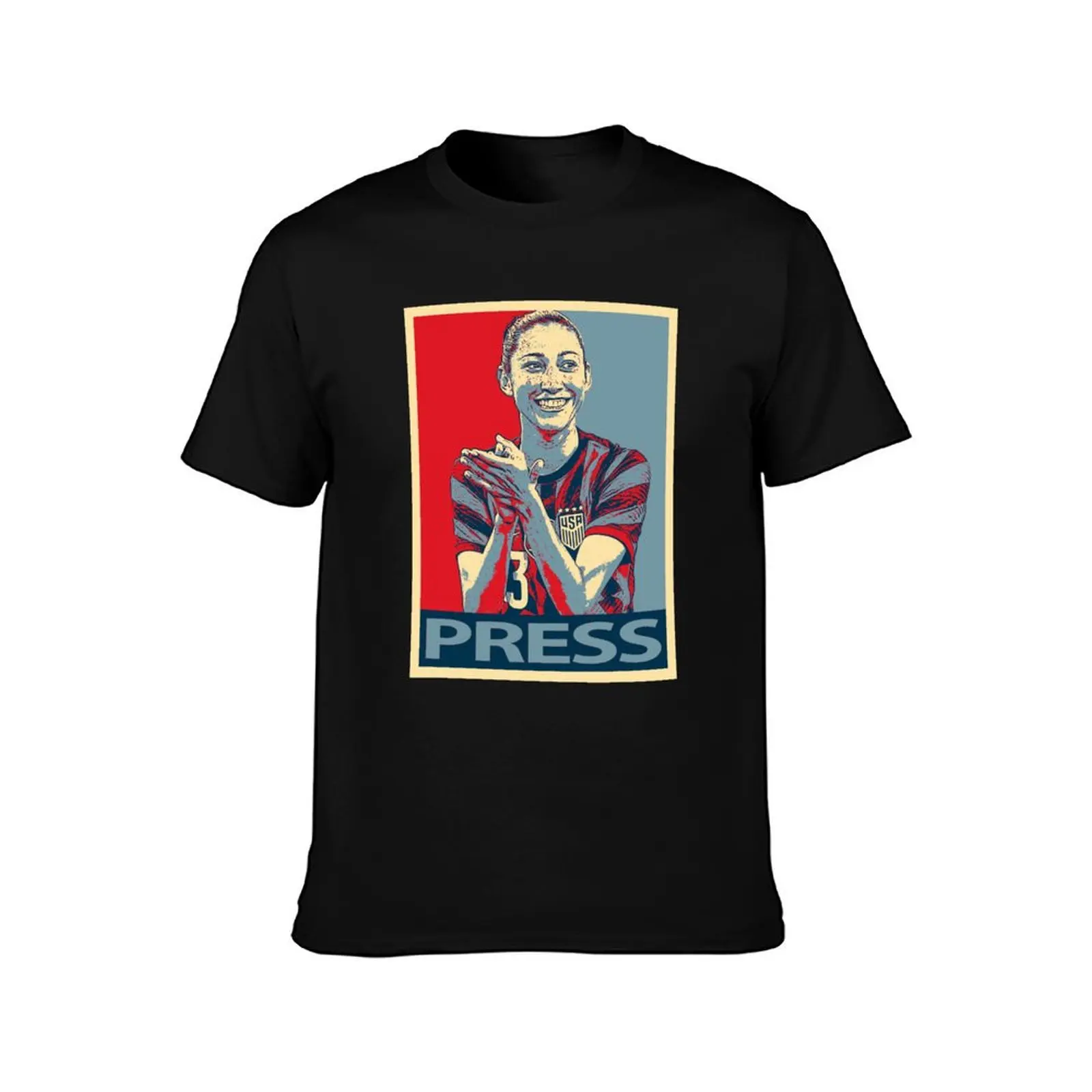 Christen Press T-Shirt Big and Tall Solid Color T-Shirt