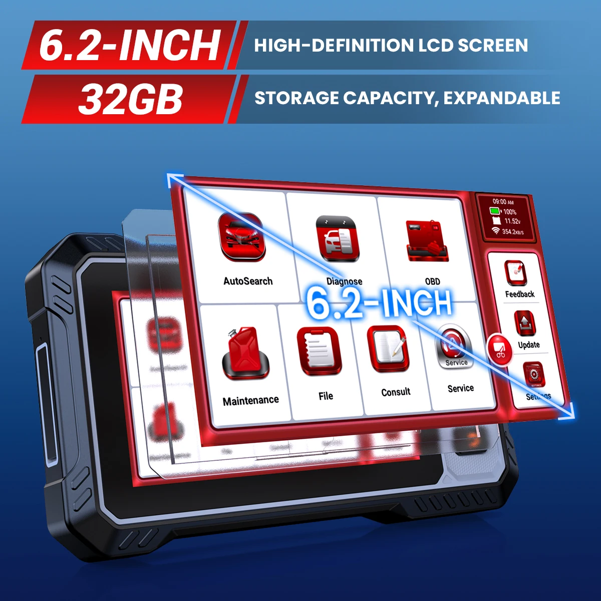 أحدث إصدار ANCEL FX6100 Obd2 الماسح الضوئي التلقائي 15 + وظائف خاصة الاختبار النشط 20 + لغات DPF obdii أداة تشخيص المسح الضوئي