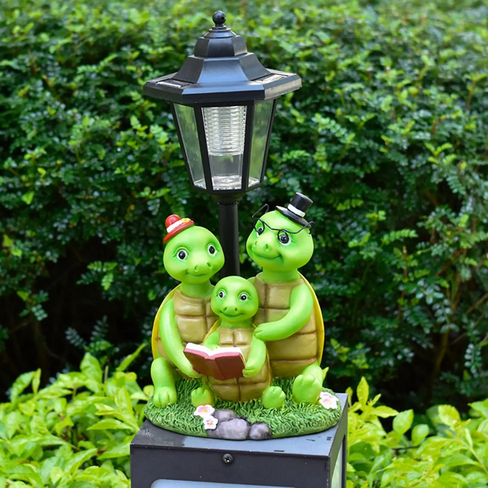 

Garden Family Frog Statue Solar Light Craft Lighting for Terrace Patio Porch
