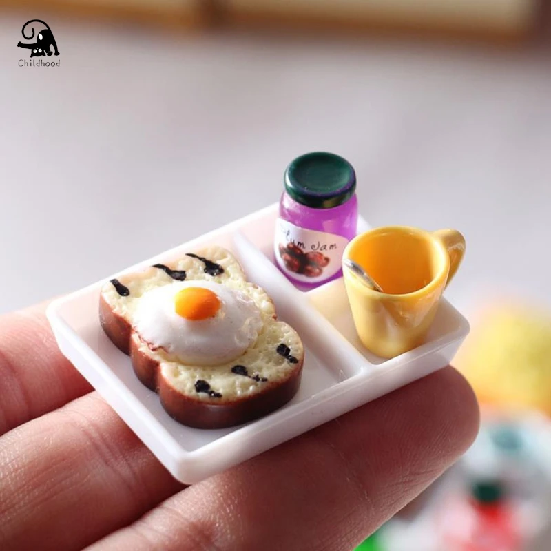 Miniature course maison nourriture Toast JXJam QuePlate tasse cuillère, Blyth Barbies beurre décor, accessoires de cuisine, 5 pièces