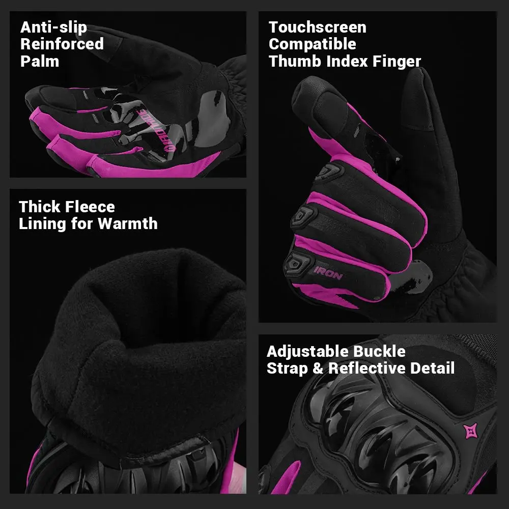 Men Motorcycle Gloves Touch Screen Warm Windproof Motocross Protective Gloves Anti-Slip Winter Waterproof Riding Gloves