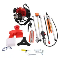 Petrol Brush Cutter 4-in-1 52cc 2Stroke Backpack Gas Grass Trimmer Professional Carry Strap Grass Trimmer Hedge Trimmer