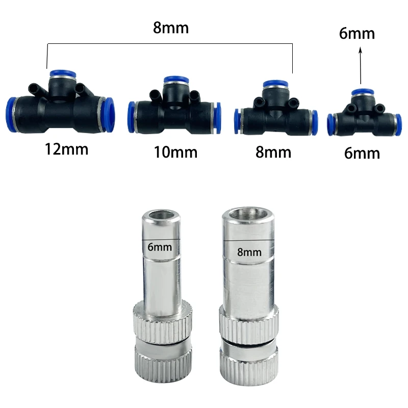 50Pcs 8mm High Quality Atomizing Misting Nozzle 5-20 Bar Garden Water Irrigation Sprinkler for Misting Cooling System