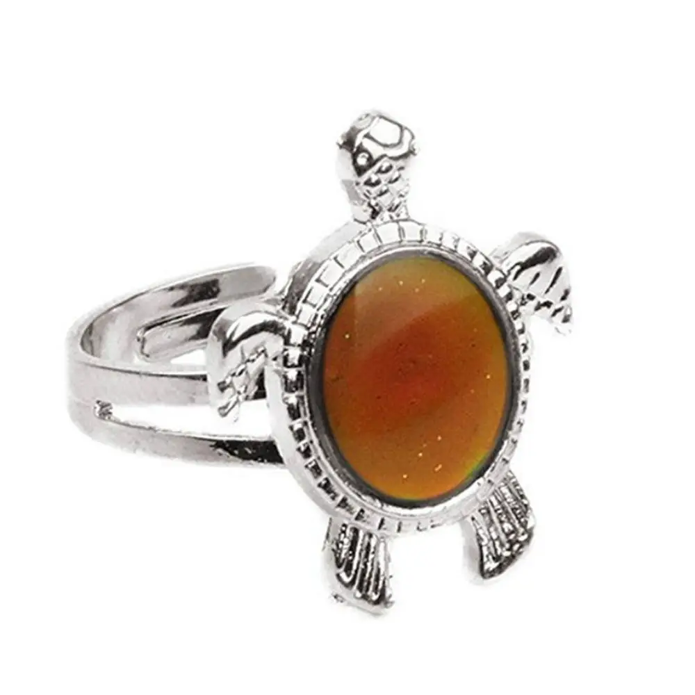 Kawaii Adjustable Emotion Temperature Changeable Turtle Ring Changing Mood Rings Finger Rings