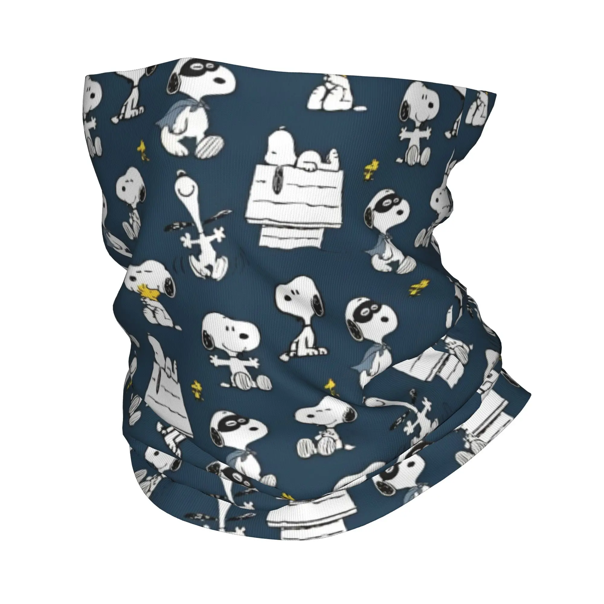 Snoopys Bandana Neck Gaiter Printed Cartoon Wrap Scarf Multifunctional Headband Running for Men Women Adult Washable
