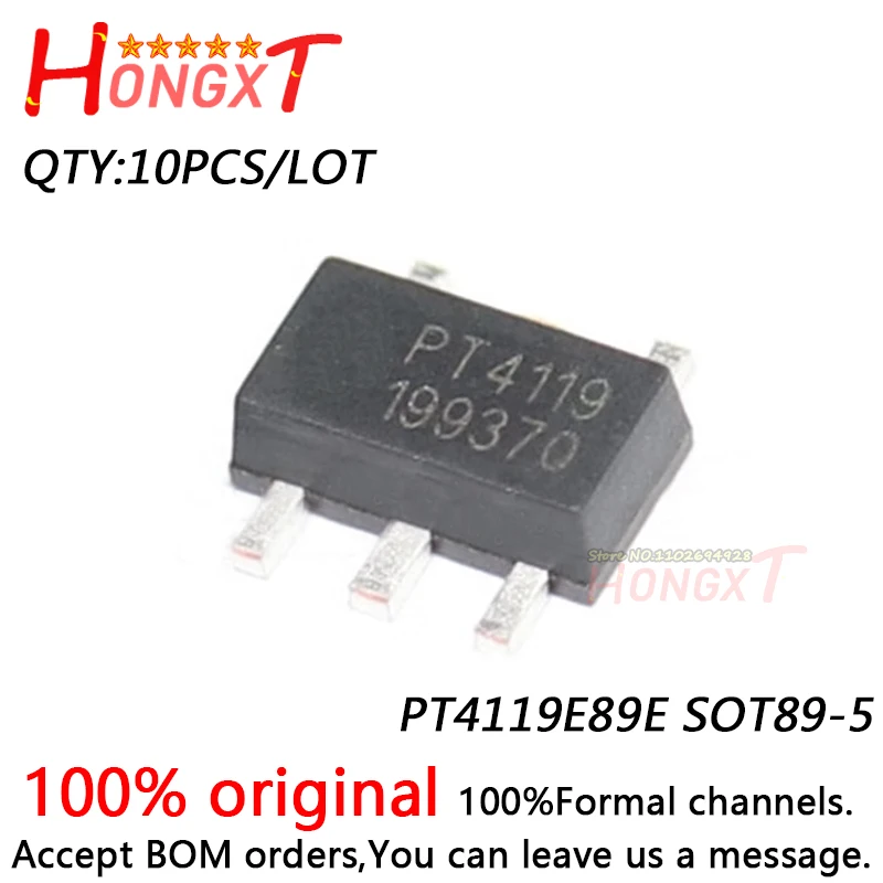 10PCS 100% NEW PT4119E89E  SOT89-5.Chipset
