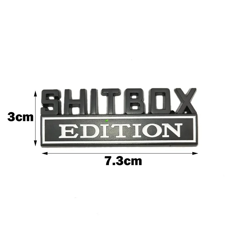 3D Chrome Metal Emblem SHITBOX EDITION Badge Car Tail Side Sticker Auto Accessories for Jeep Dodge Chrysler Seat Honda view 3