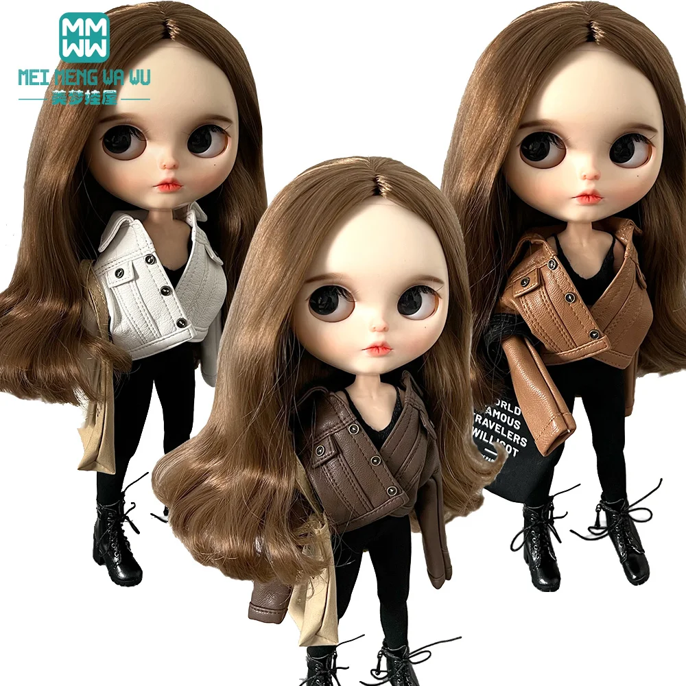 Blyth Doll Clothes Fashion Coats Jackets Brown, black, white Fit Azone, Obitsu Doll Accessories Girl Gifts