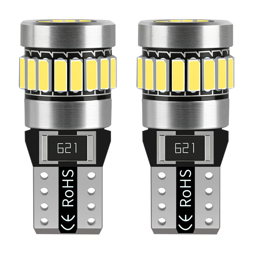 2pcs T10 W5W 194 168 LED Bulbs Canbus 20 SMD Car Parking Position Lights Interior Map Dome Lights Auto Lamp White 2000LM 12V