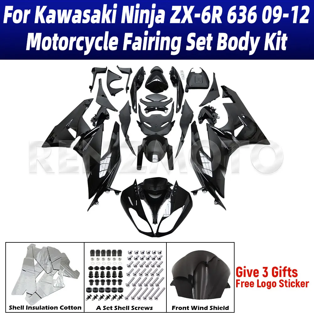 

New ABS For Kawasaki Ninja ZX-6R 636 2009-2012 Motorcycle Bike Fairings Set Body Kit Bodywork Set Shell Injection K0609-107a