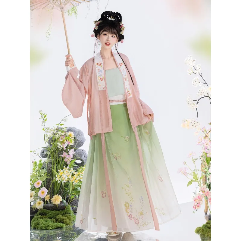 

Ming-made Hanfu pair cross-dressing top horse skirt daily spring and summer short shirt set