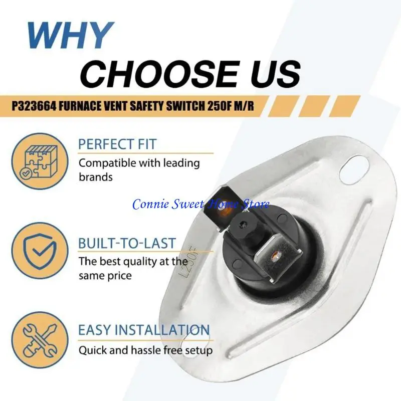 LXAF P323664 Vent Safety Switches 250F Manual Reset Temperature Limit Switches Replacement Parts