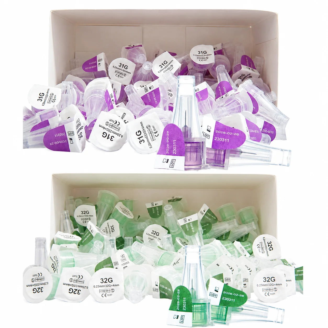 100Pcs/Box Ultra Thin Wall Insulin Pen Needle 32G*4MM 31G*6MM Sterile Compatible With 3ml Insulin Pen 3ml Insulin Pen