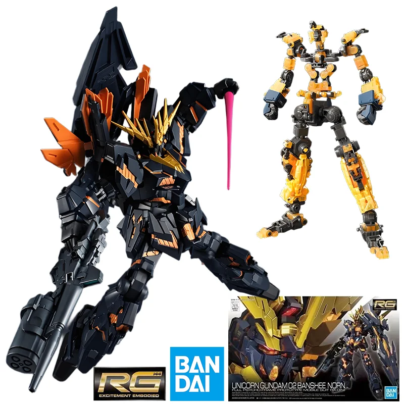 

Bandai Genuine UNICORN GUNDAM 02 BANSHEE NORN RG Anime Action Figure Robot Periphery Assembly Model Toys Ornaments Gift Childre