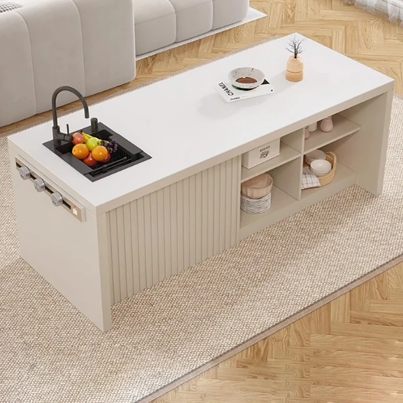 

Modern Minimalist Kitchen Island Trendy Elegant Plain Beauty Kitchen Island Nordic Aesthetic Cuisine Meuble Kitchen Furniture
