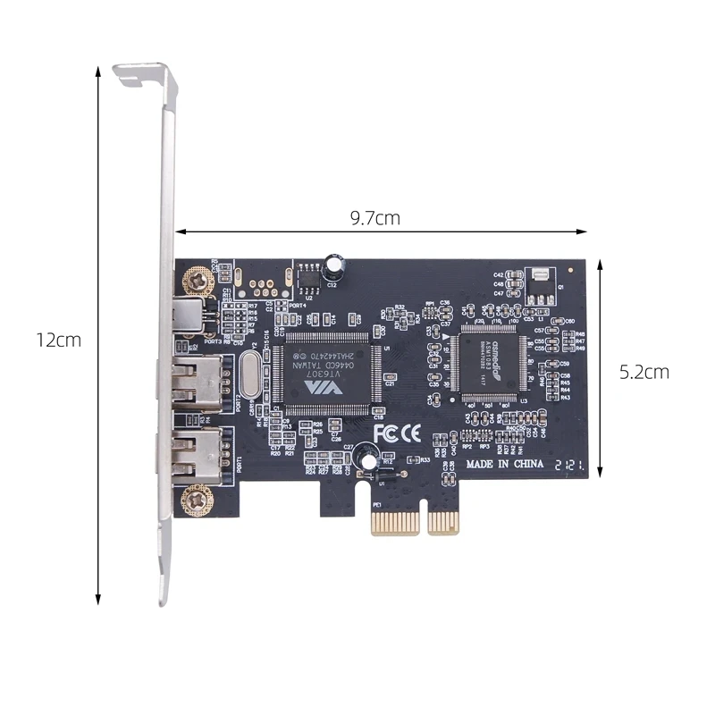 Carte PCIe 1394 révélant la capture vidéo HD HDV, PCIe 1394 A B, carte FireWire 1394 vers PCI-e 1X pour ordinateur de bureau