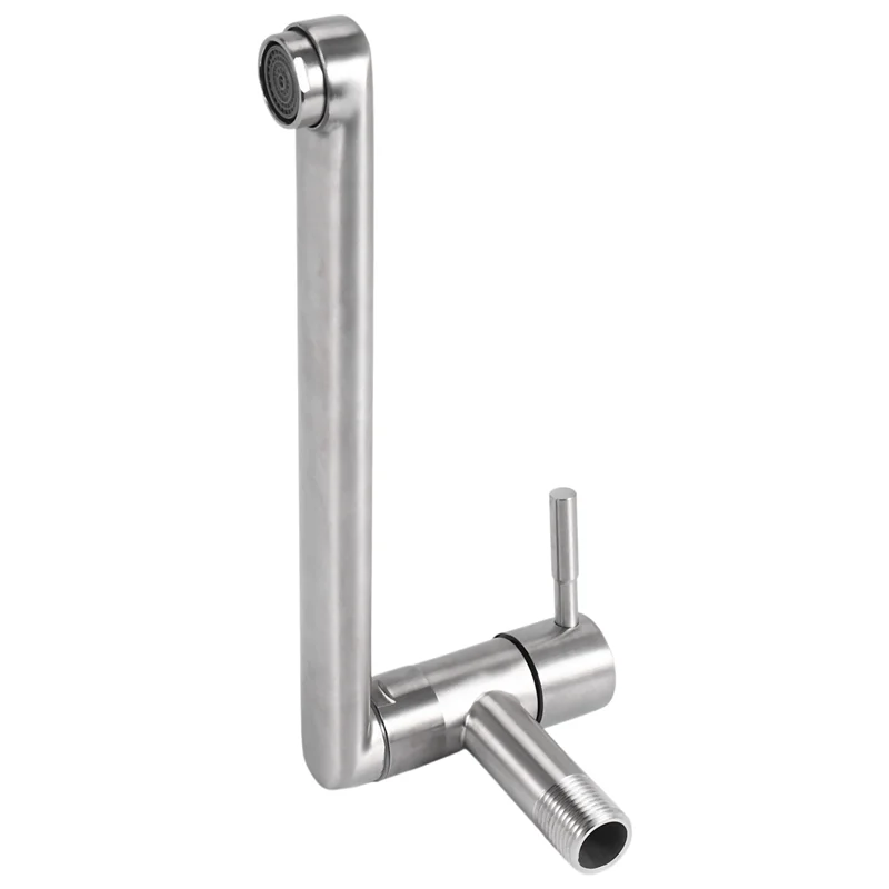 

Kitchen Faucet 180 Degree Rotation Sink Mop Pool Tap Stainless Steel Lengthened Wall Mounted Single Cold Water Faucets-AA25