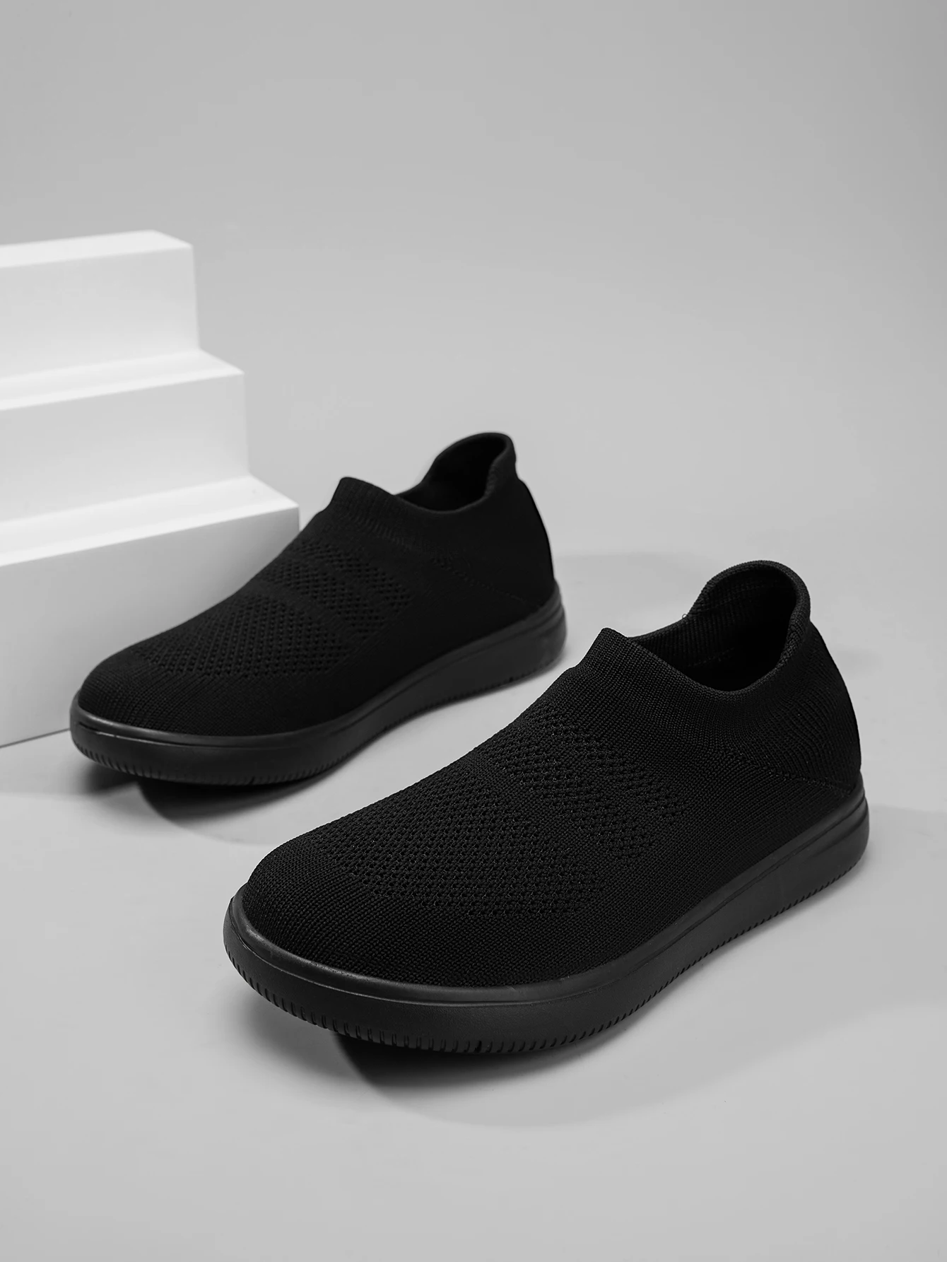 Damen-Socken-Sneaker, Slip-On, atmungsaktive Flying-Knit-Schuhe, weich, rutschfest, leicht, flache Walking-Loafer, Damen-Büro- und Alltagsschuhe – Detail 13