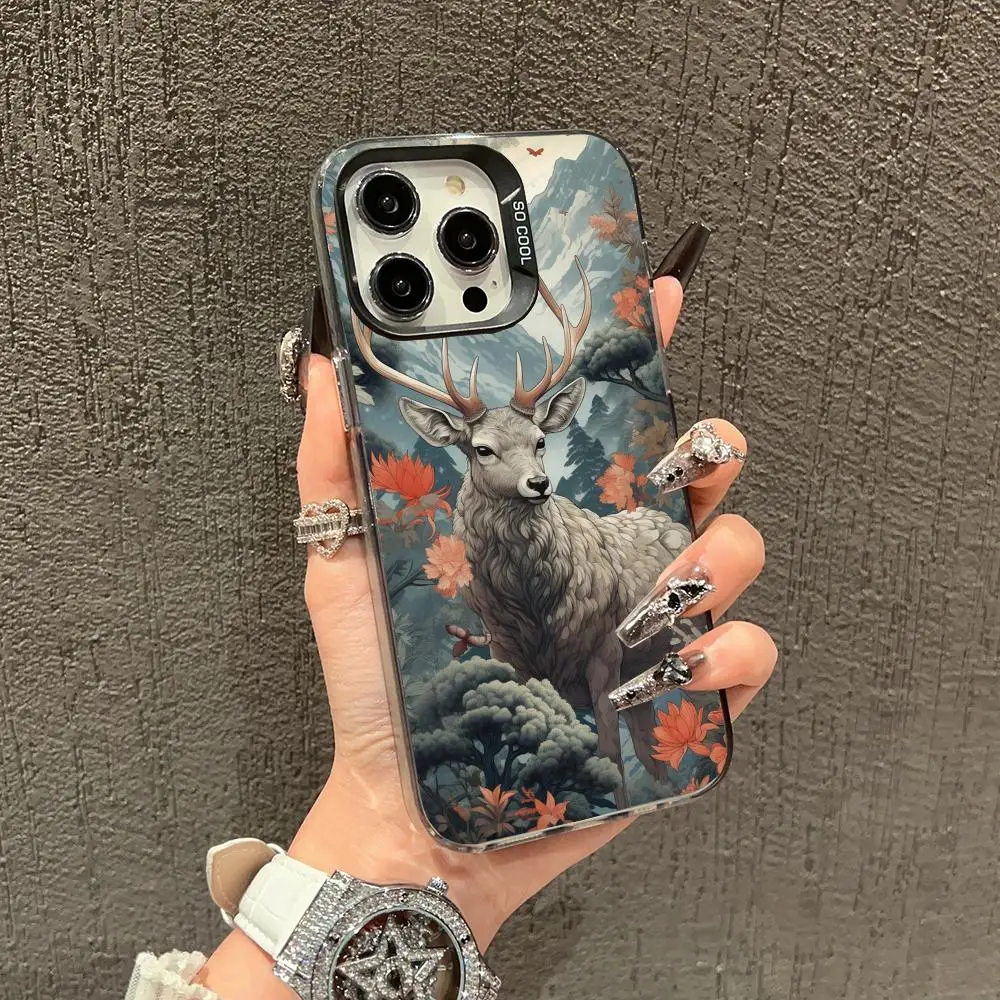 

Deer Scenery Phone Case case for iPhone17 16 15 14 13 12 11 Pro/ Max/Plus shock-proof rear cover anti-fingerprint