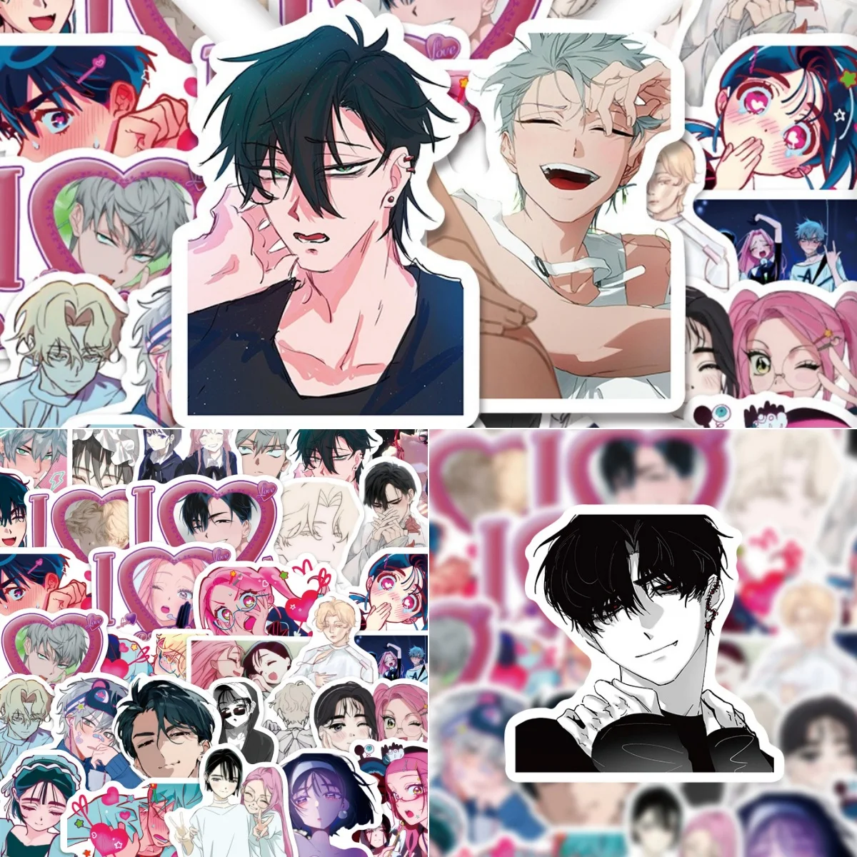 

52Pcs Alien Stage Stickers Cartoon Anime Graffiti Stickers Water Cup Phone Case Stickers Pack