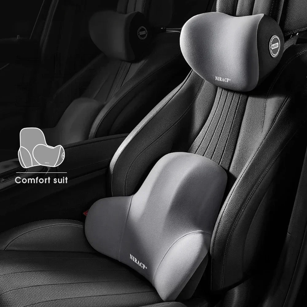 NEW Memory Foam Car Neck Pillow Protective Lumbar Back Support Breathable Car Headrest Cushion Relieve Stress Car Seat Pillow