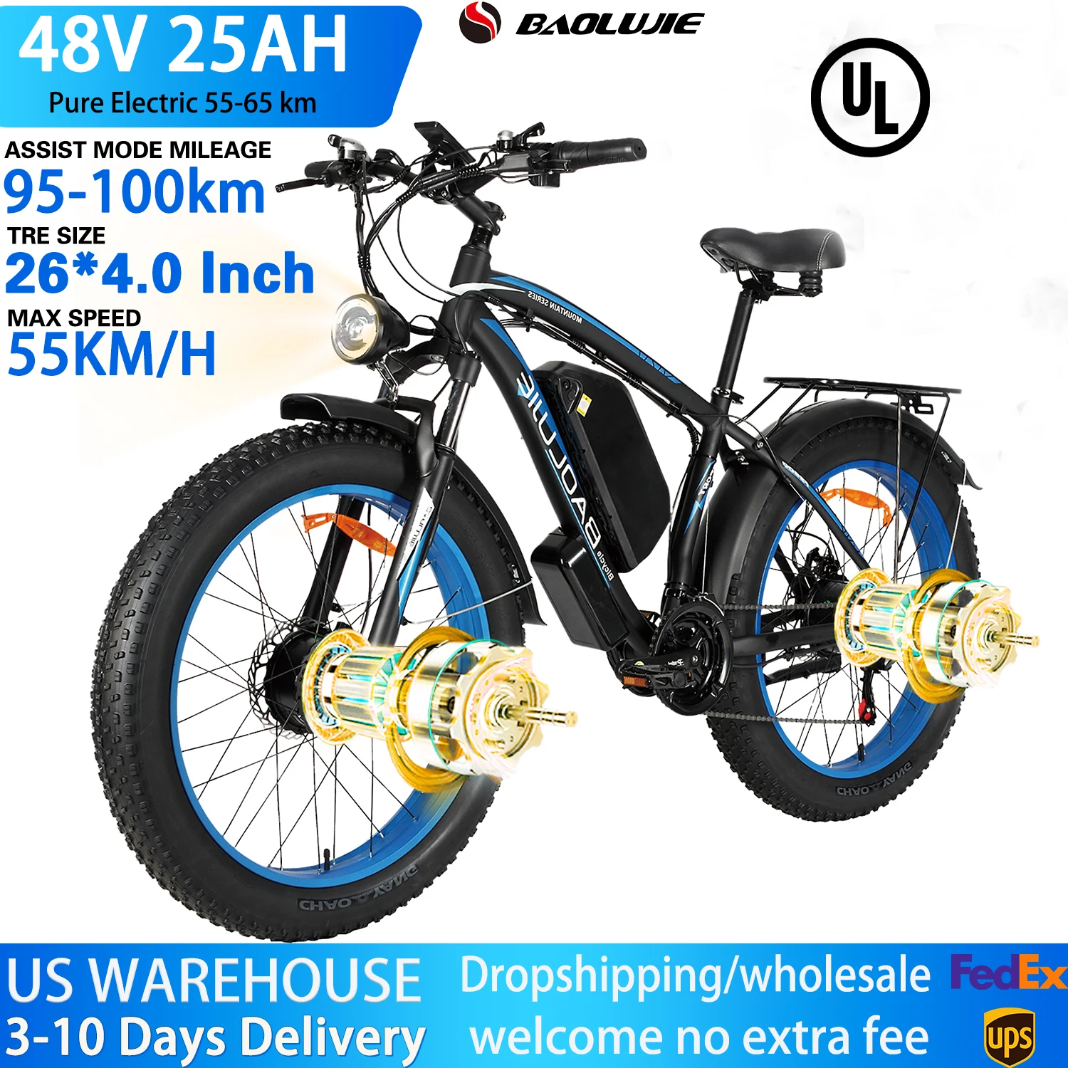 دراجة كهربائية للبالغين 2000 واط محرك مزدوج 48 فولت 23AH بطارية قابلة للإزالة دراجة كهربائية الفرامل الهيدروليكية 26*4 بوصة الدهون الإطارات الإلكترونية #1