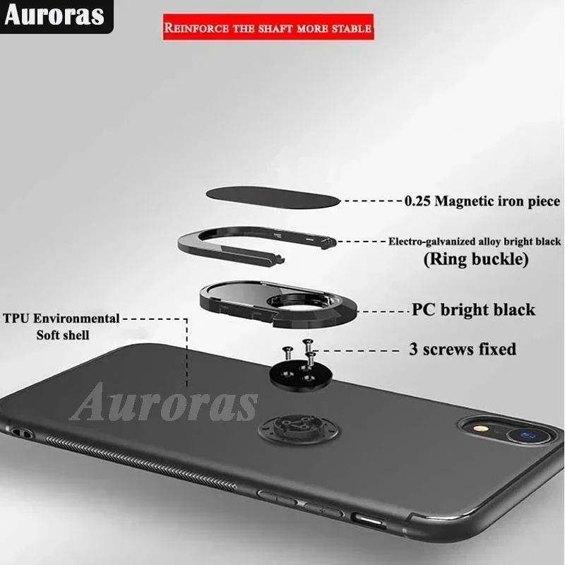 Aurora casing Blackview A200 Pro, sarung HP Matte tahan guncangan dengan cincin pemegang magnetik