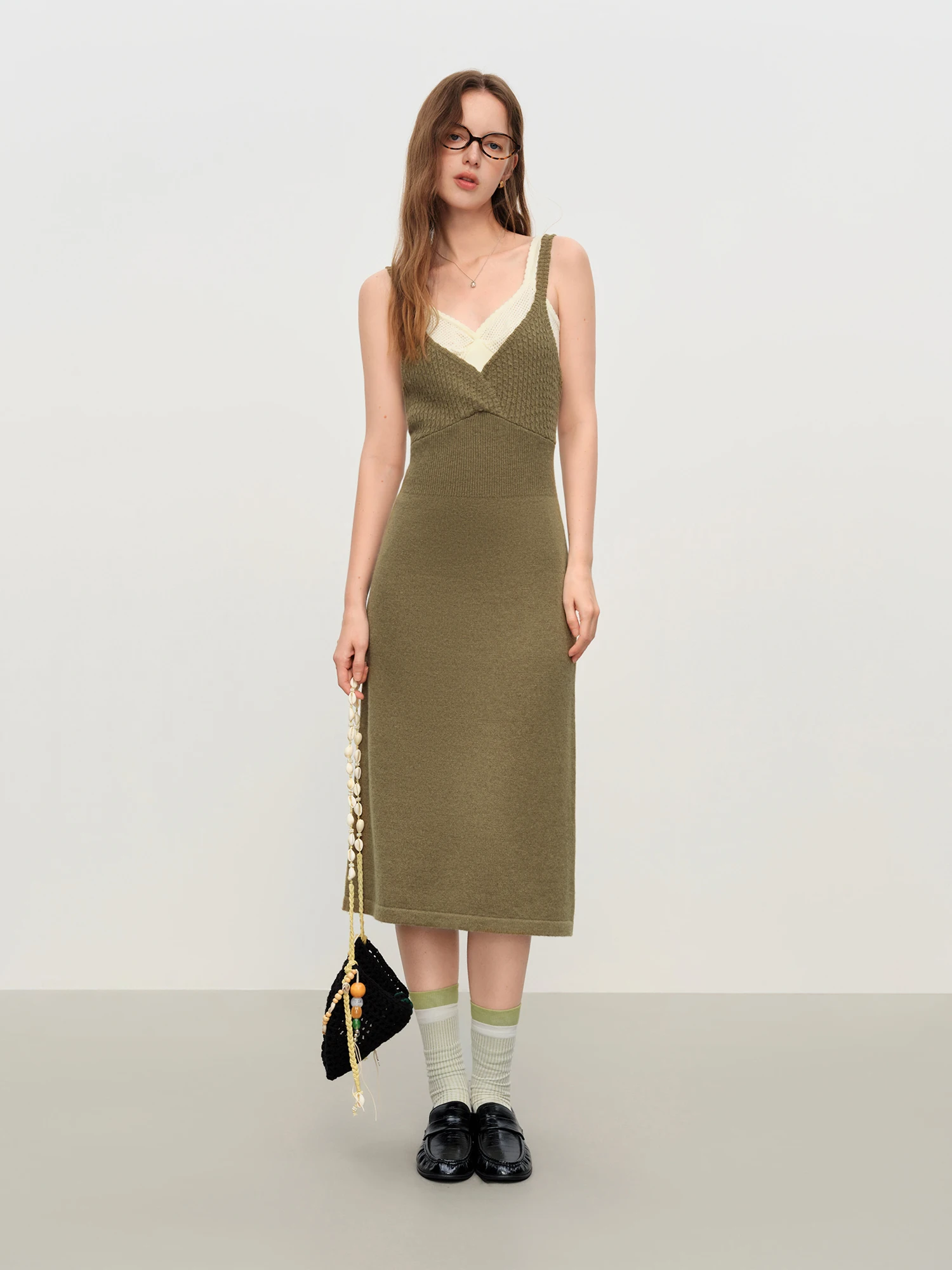 FSLE-Conjunto de vestido sin mangas para mujer, traje de dos piezas de punto para otoño e invierno, ropa de descanso de ajuste relajado, chaleco de moda, vestido de tiras, 2025