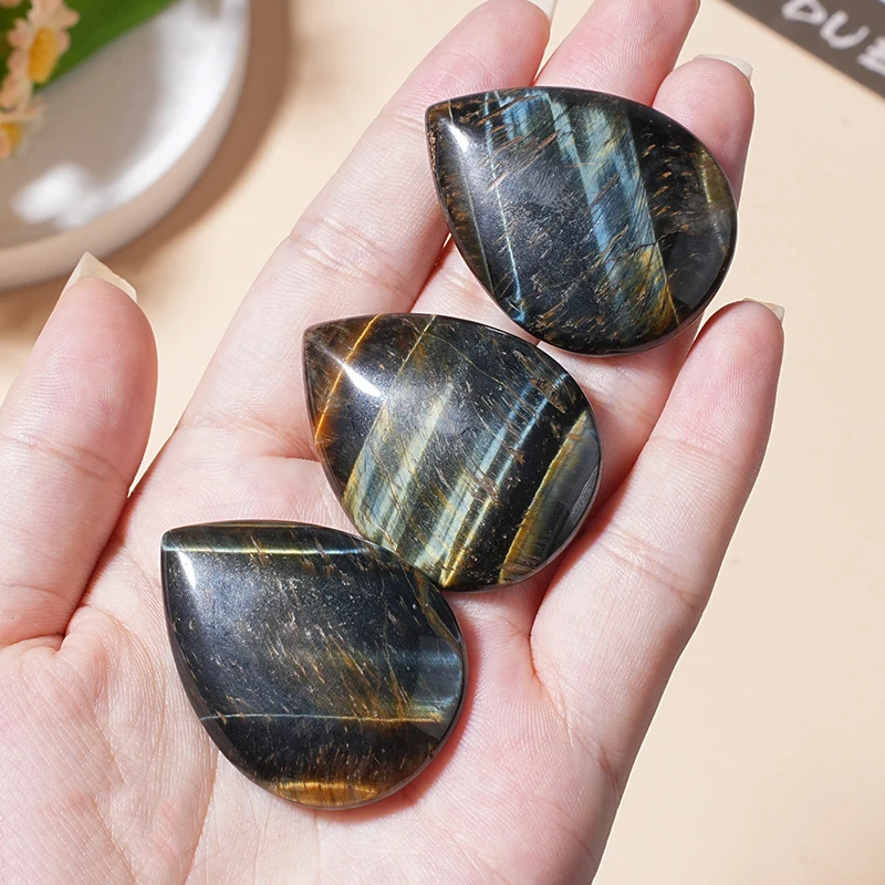 1pc Natural Yellow Blue Tiger Eye Water Drop Stone Perfect Valentine's Day Gift Mother's Day Gift