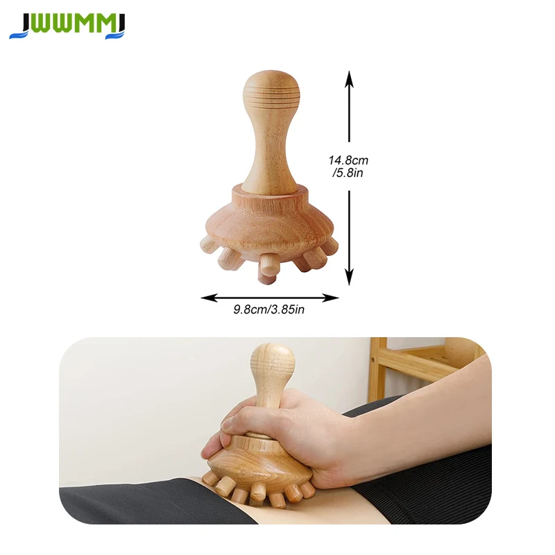 

1pcs Beech Wood Massager,Wooden Handle,Acupoint Meridian Massage,Airbag Comb,Scraping Therapy,Back Stretcher