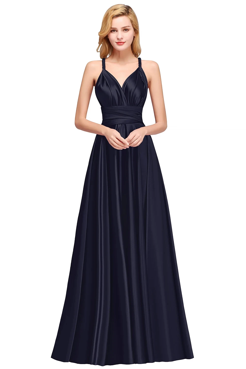 Plus Size Bridesmaid Dresses Women 2023 Infinity Dress Convertible Sexy Backless Multiway Milk Silk Wedding Evening Party Gowns