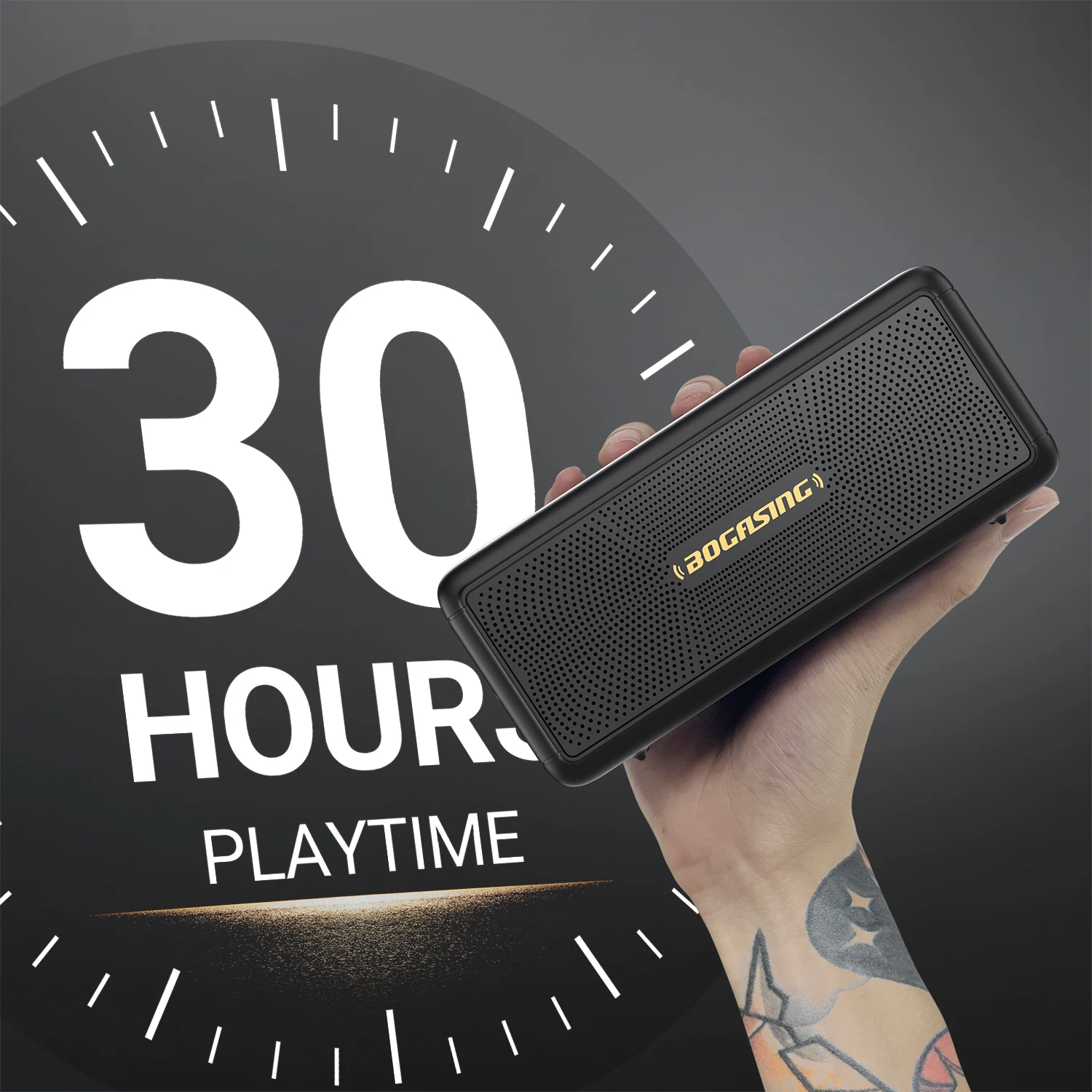 BOGASING M5 Bluetooth динамик 40W Bluetooth 5.3 беспроводные динамики с 360-градусным объемным звуком, IPX7 водонепроницаемый, 30H Playtime