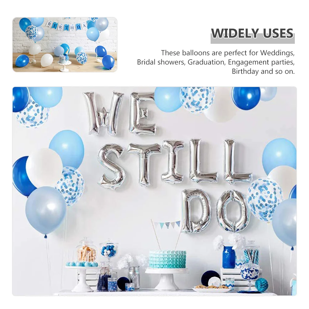 

50pcs Blue Balloon Set Latex Confetti Balloons With Dots Party Supplies For Birthday Wedding Christmas Engagement Anniversary