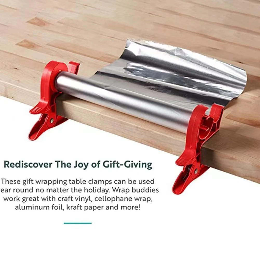 4PCS Tabletop Gift Wrapping Tool Tape Dispenser Paper Roll Holder for Wrapping Christmas Presents