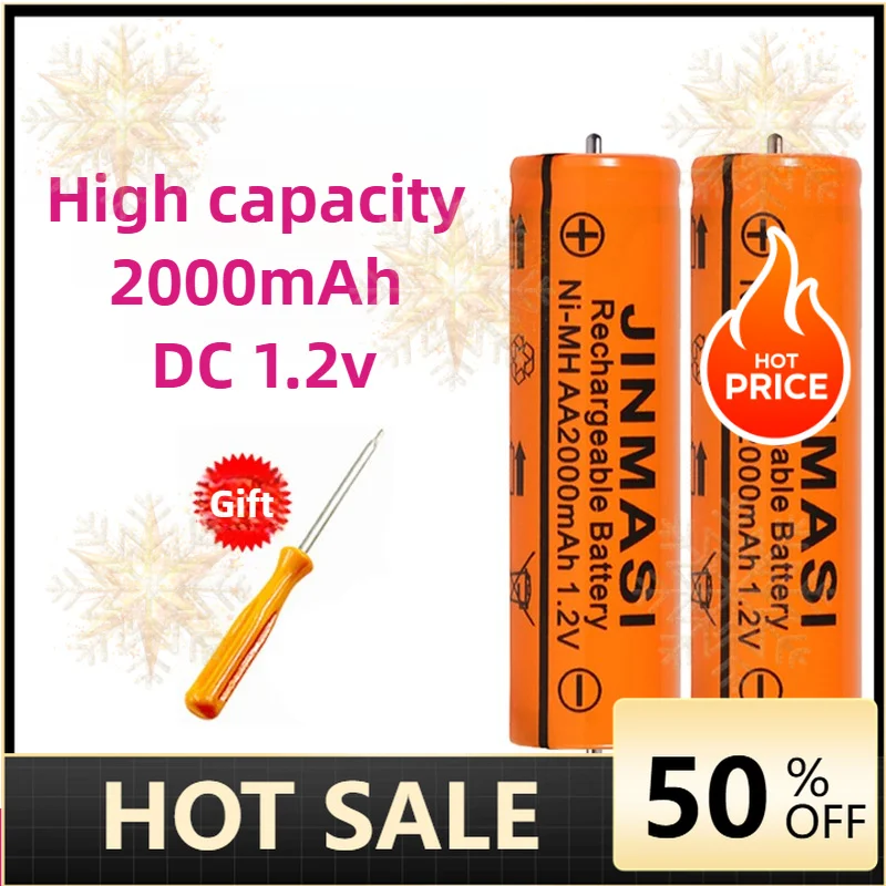 SWZY 2PCS 1.2V 2000mAh AA600 Replacement Accessories for Braun Shaver Batteries S3 Series 320S-4 340S-3 350CC-5 3050S